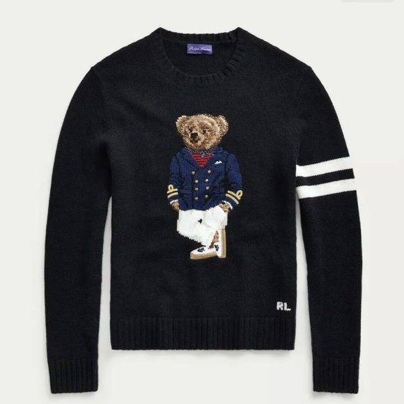 Med Ralph Lauren Purple Label Cashmere Nautical Captain Bear Sweater New $1495 - Picture 8 of 11